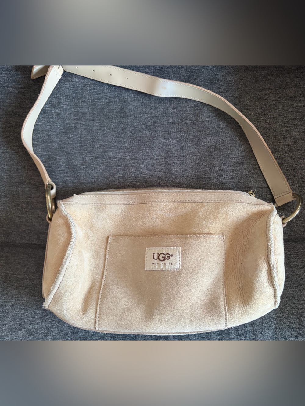 UGG Cream Suede Crossbody Shoulder Bag